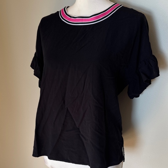 DR2 Black Tee with Pink and White Trim - Picture 1 of 3
